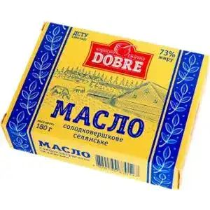 Масло Dobre селянське солодковершкове 73% 180 г