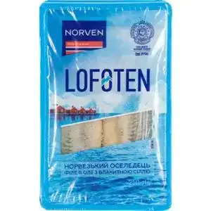 Оселедець Norven філе-шматок слабосолона в олії з блакитною сіллю 250 г