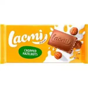 Шоколад Roshen Lacmi молочний з подрібненими лісовими горіхами 90г