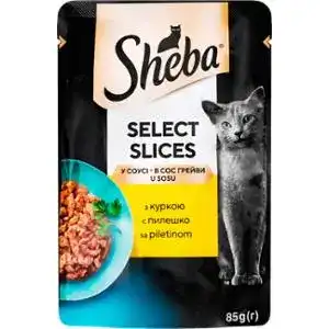 Корм для котів Sheba Selection in Sauce волога з куркою в соусі 85 г