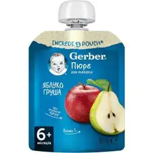 Пюре Gerber для дітей від 6 місяців яблуко-груша 90 г