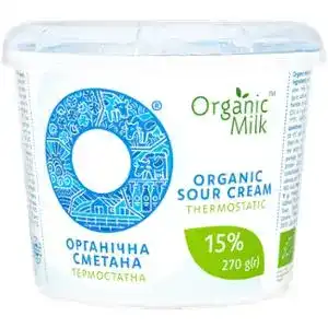 Сметана Organic Milk органічна термостатна 15% 270 г