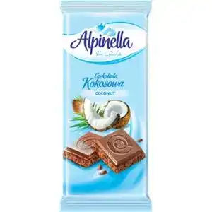 Шоколад Alpinella білий з кокосом 90 г