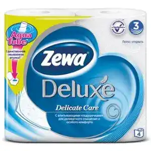 Папір туалетний Zewa Deluxe Delicate Care 3-х шаровий білий 4 шт