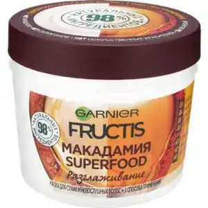 Маска для волосся Garnier Fructis Superfood Макадамія Розгладження 390 мл