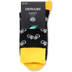 Шкарпетки чоловічі Diwari Happy №17C-151СП 27 чорний-жовтий