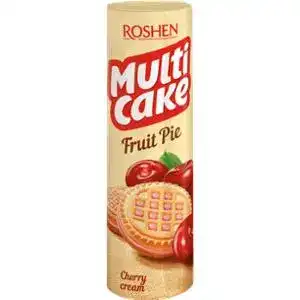 Печиво Roshen Multi Cake цукрове з вишнево-кокосовою начинкою 195 г