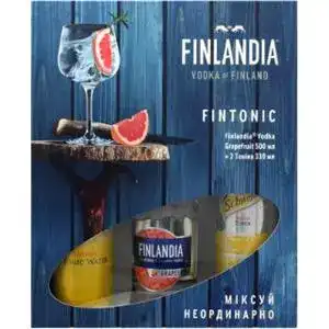 Горілка Finlandia 40% 0.5 л + Schweppes Indian Tonic 2 x 0.33 л