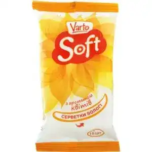 Вологі серветки Varto Soft з ароматом квітів 15 шт.
