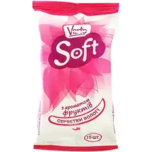 Вологі серветки Varto Soft з ароматом фруктів 15 шт.