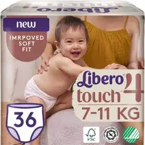Підгузки-трусики Libero Touch 4 для дітей 7-11 кг 36 шт.