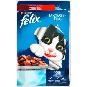 Корм для котів Felix Fantastic Duo вологий з індичкою і печінкою 100 г