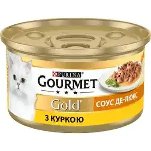 Консервований корм для котів Gourmet Gold Соус Де-Люкс з куркою 85 г