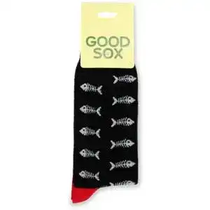 Шкарпетки чоловічі GoodSox чорні Скелет риби