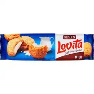 Печиво Roshen Lovita Soft Cream Cookies здобне з молочною начинкою 170 г