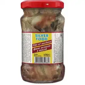 Анчоус Silver Food слабосолоний в олії 170 г