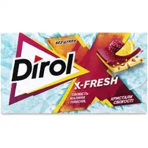 Гумка Dirol X-Fresh Свіжість малини та лимона жувальна без цукру 13.5 г
