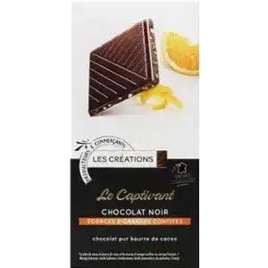 Шоколад Ivoria Les Creations чорний з апельсиновими цукатами 100 г
