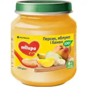 Пюре Milupa для дітей від 6 місяців яблуко-банан-персик 125 г