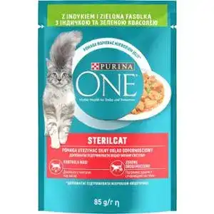 Корм для стерилізованих котів Purina One Steril Cat з індичкою й зеленою квасолю 85 г