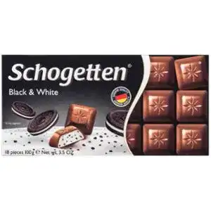 Шоколад Schogetten Black&White молочний зі шматочками печива 100 г