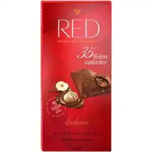 Шоколад RED молочний з горіховою начинкою без цукру 110 г