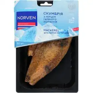 Скумбрія Norven філе-шматок гарячого копчення з перцем 300 г