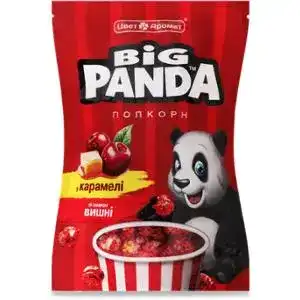 Попкорн Big Panda в карамелі зі смаком вишні 90 г