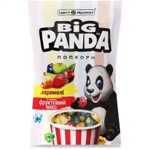 Попкорн Big Panda в карамелі зі смаком фруктовий мікс 90 г