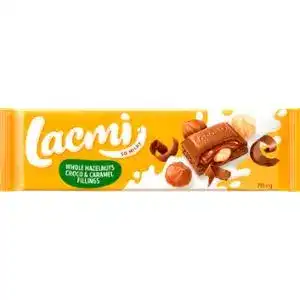 Шоколад Roshen Lacmi молочний з лісовими горіхами, карамеллю і шоколадною начинкою 295 г