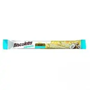 Трубочка Biscolata Nirvana Roll в білому шоколаді з кокосовим кремом 23 г