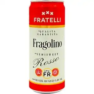 Напій Fratelli Bianco Fragolino винний червоний напівсолодкий 6-6.9% 0.33 л