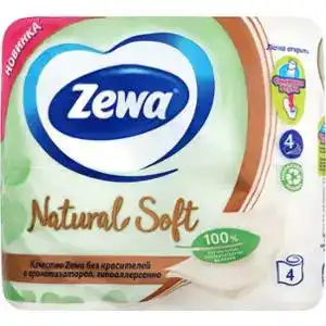 Папір туалетний Zewa Natural Soft 4-х шаровий 4шт