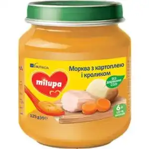 Пюре Milupa для дітей від 6 місяців морква з картоплею і кроликом 125 г