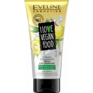 Глибоко очищувальна пінка для вмивання Eveline Cosmetics I Love Vegan Food для жирної та комбінованої шкіри, 150 мл
