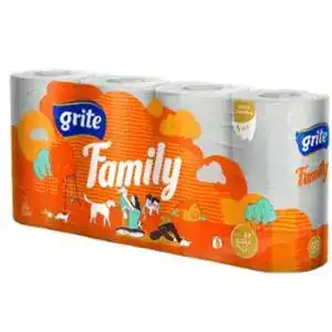 Туалетний папір Grite Family 3-х шаровий 8 шт