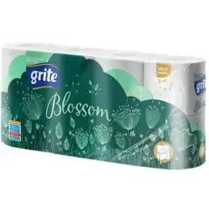 Туалетний папір Grite Blossom 3-х шаровий 8 шт