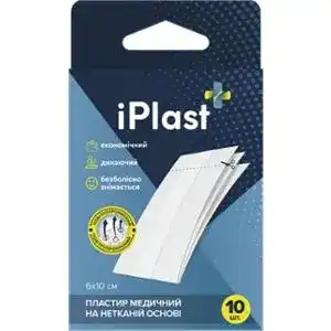Пластир медичний iPlast нетканна основа 6х10 см 10 шт