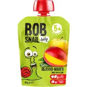 Пюре Bob Snail для дітей від 5 місяців яблуко-манго 90 г 