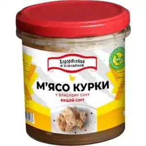 М'ясо курки Ходорівський МК у власному соку вищий сорт 300 г