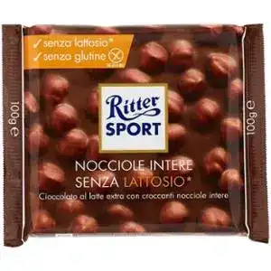 Шоколад молочний Ritter Sport з цілим фундуком безлактозний 100 г