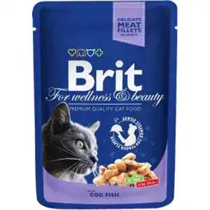 Корм для котів Brit Premium вологий з тріскою 100 г