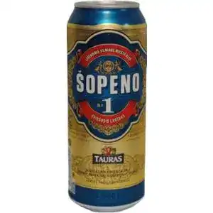 Пиво Tauras Sopeno 1 світле фільтроване 5% 0.5 л