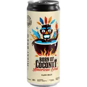 Пиво Volynski Browar Born of Coconut American Stout темне нефільтроване 7% 0.33 л