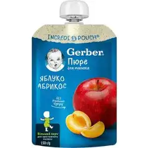 Пюре Gerber для дітей від 6 місяців яблуко-абрикос 150 г