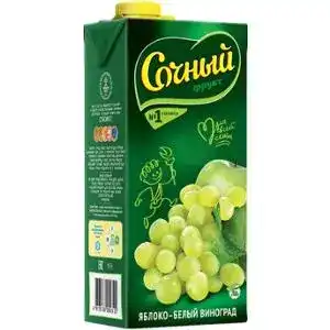 Нектар Сочный фрукт Яблуко-Білий виноград пастеризований 1.95 л