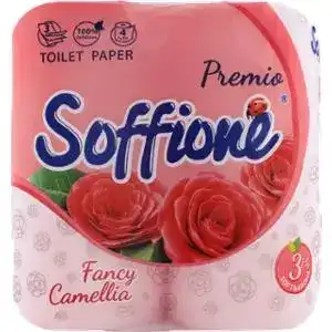 Туалетний папір Soffione Premio Fancy Camellia 3-х шаровий 4 шт