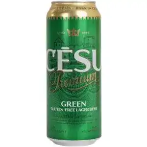 Пиво Cēsu Premium Green Gluten-free Lager світле фільтроване 4.7% 0.5 л