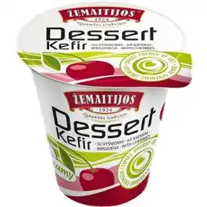 Десерт Zemaitijos кремовий кефірний з вишнями 8.3% 150 г