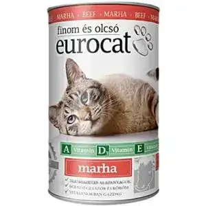 Вологий корм для дорослих котів всіх порід EuroCat з яловичиною 415 г